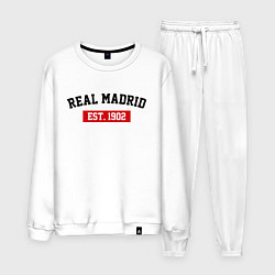 Костюм хлопковый мужской FC Real Madrid Est. 1902, цвет: белый