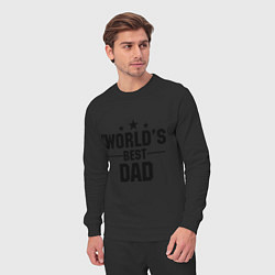 Костюм хлопковый мужской Worlds best DADDY, цвет: черный — фото 2