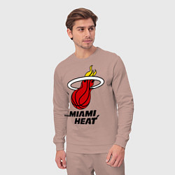 Костюм хлопковый мужской Miami Heat-logo, цвет: пыльно-розовый — фото 2