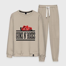 Костюм хлопковый мужской Guns n Roses: rose, цвет: миндальный
