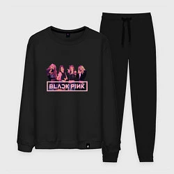 Костюм хлопковый мужской Black Pink Band, цвет: черный