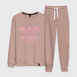 Костюм хлопковый мужской Black Pink in youe area, цвет: пыльно-розовый
