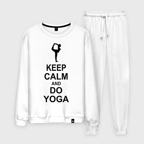 Мужской костюм Keep Calm & Do Yoga / Белый – фото 1