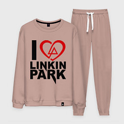 Костюм хлопковый мужской I love Linkin Park, цвет: пыльно-розовый