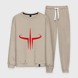 Костюм хлопковый мужской Quake logo, цвет: миндальный