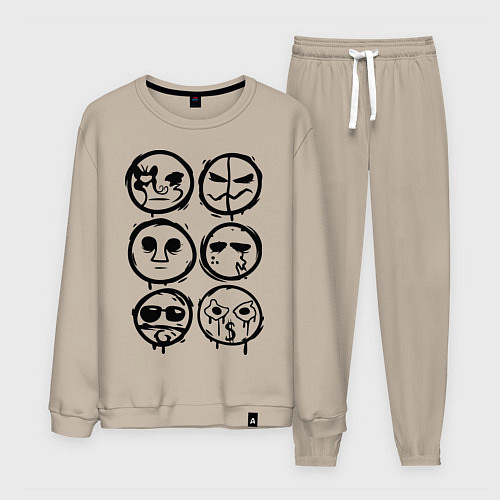 Мужской костюм HU Masks / Миндальный – фото 1