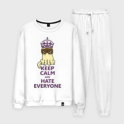 Костюм хлопковый мужской Keep Calm & Hate Everyone, цвет: белый