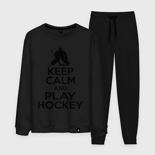 Мужской костюм Keep Calm & Play Hockey / Черный – фото 1