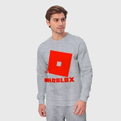 Костюм хлопковый мужской Roblox Logo, цвет: меланж — фото 2