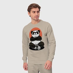 Костюм хлопковый мужской Злая панда, цвет: миндальный — фото 2