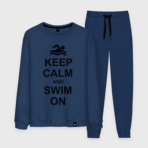 Мужской костюм Keep Calm & Swim On / Тёмно-синий – фото 1