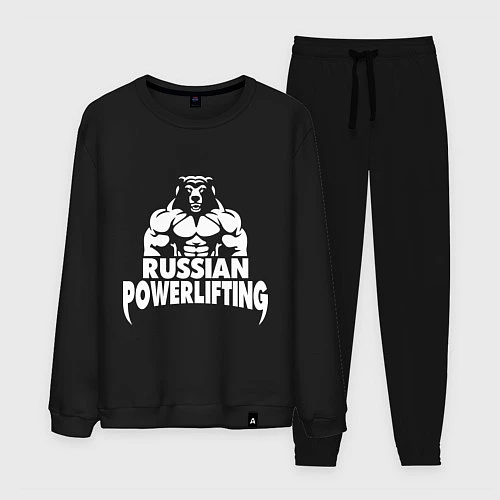 Мужской костюм Russian powerlifting / Черный – фото 1