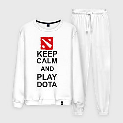 Костюм хлопковый мужской Keep Calm & Play Dota, цвет: белый