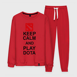 Костюм хлопковый мужской Keep Calm & Play Dota, цвет: красный