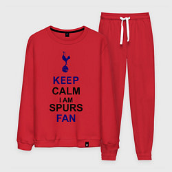 Костюм хлопковый мужской Keep Calm & Spurs fan, цвет: красный