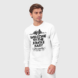 Костюм хлопковый мужской Welcome to the Jungle, цвет: белый — фото 2