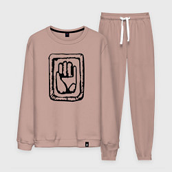 Костюм хлопковый мужской JoJo Hand, цвет: пыльно-розовый