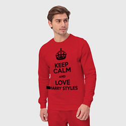 Костюм хлопковый мужской Keep Calm & Love Harry Styles, цвет: красный — фото 2