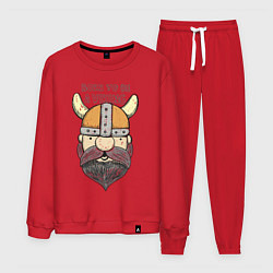 Костюм хлопковый мужской Born to be a Viking, цвет: красный