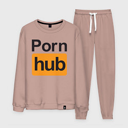 Костюм хлопковый мужской PornHub, цвет: пыльно-розовый