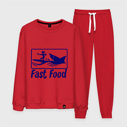 Костюм хлопковый мужской Shark fast food, цвет: красный