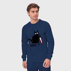 Костюм хлопковый мужской What cat, цвет: тёмно-синий — фото 2