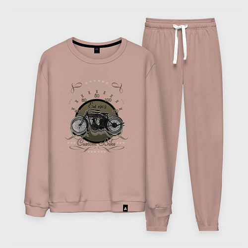 Мужской костюм Первый серийный мотоцикл / Пыльно-розовый – фото 1