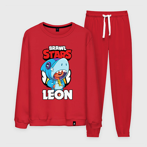 Мужской костюм BRAWL STARS LEON SHARK / Красный – фото 1