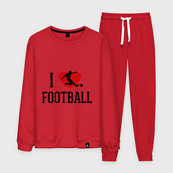 Костюм хлопковый мужской I love football, цвет: красный