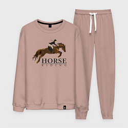 Костюм хлопковый мужской HORSE RIDING, цвет: пыльно-розовый