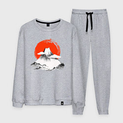 Костюм хлопковый мужской Гора Фудзияма, цвет: меланж
