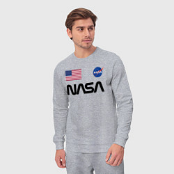 Костюм хлопковый мужской NASA НАСА, цвет: меланж — фото 2