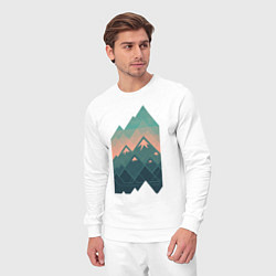 Костюм хлопковый мужской Геометрические горы, цвет: белый — фото 2