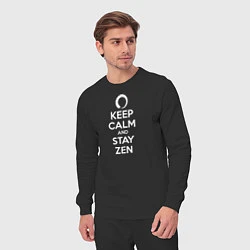 Костюм хлопковый мужской Keep calm & stay Zen, цвет: черный — фото 2