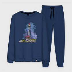 Костюм хлопковый мужской Crisp Point Lighthouse, цвет: тёмно-синий