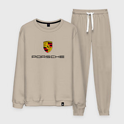 Костюм хлопковый мужской PORSCHE, цвет: миндальный