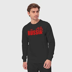 Костюм хлопковый мужской Russia, цвет: черный — фото 2