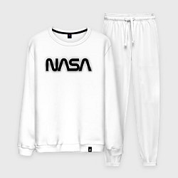 Костюм хлопковый мужской NASA, цвет: белый