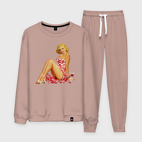 Мужской костюм Retro PinUp Girl / Пыльно-розовый – фото 1