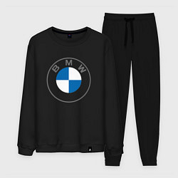 Костюм хлопковый мужской BMW LOGO 2020, цвет: черный