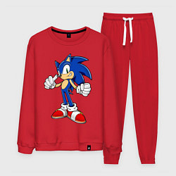 Костюм хлопковый мужской Sonic, цвет: красный