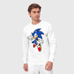 Костюм хлопковый мужской Sonic, цвет: белый — фото 2