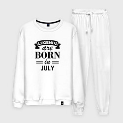 Костюм хлопковый мужской Legends are born in july, цвет: белый