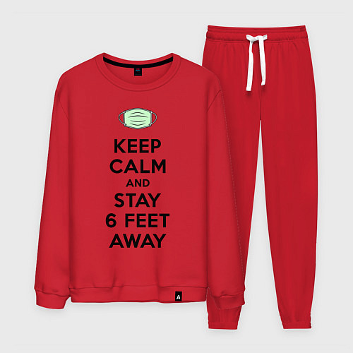 Мужской костюм Keep Calm and Stay 6 Feet Away / Красный – фото 1