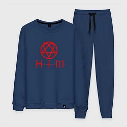 Костюм хлопковый мужской HIM LOGO RED, цвет: тёмно-синий