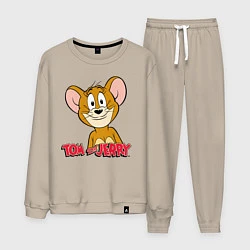 Костюм хлопковый мужской Tom & Jerry, цвет: миндальный