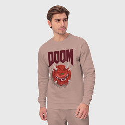 Костюм хлопковый мужской DOOM, цвет: пыльно-розовый — фото 2