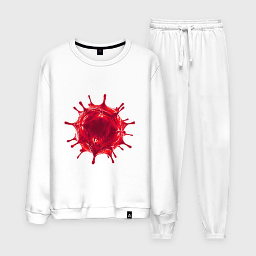 Мужской костюм Red Covid-19 bacteria / Белый – фото 1