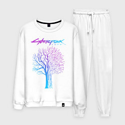 Костюм хлопковый мужской ДЕРЕВО CYBERPUNK 2077, цвет: белый