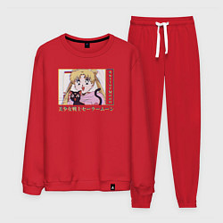 Костюм хлопковый мужской Sailor Moon Usagi Tsukino Luna, цвет: красный